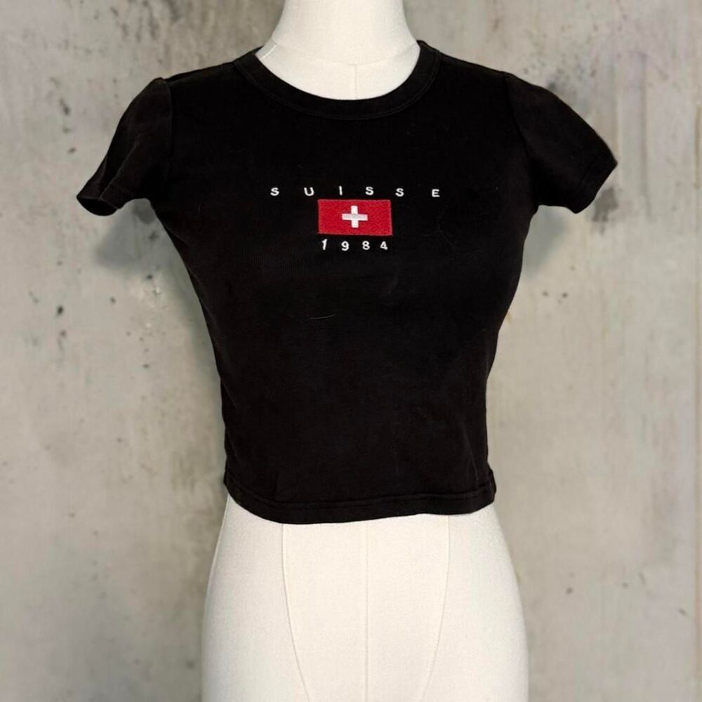 Brandy-melville Women's Black Crop-top